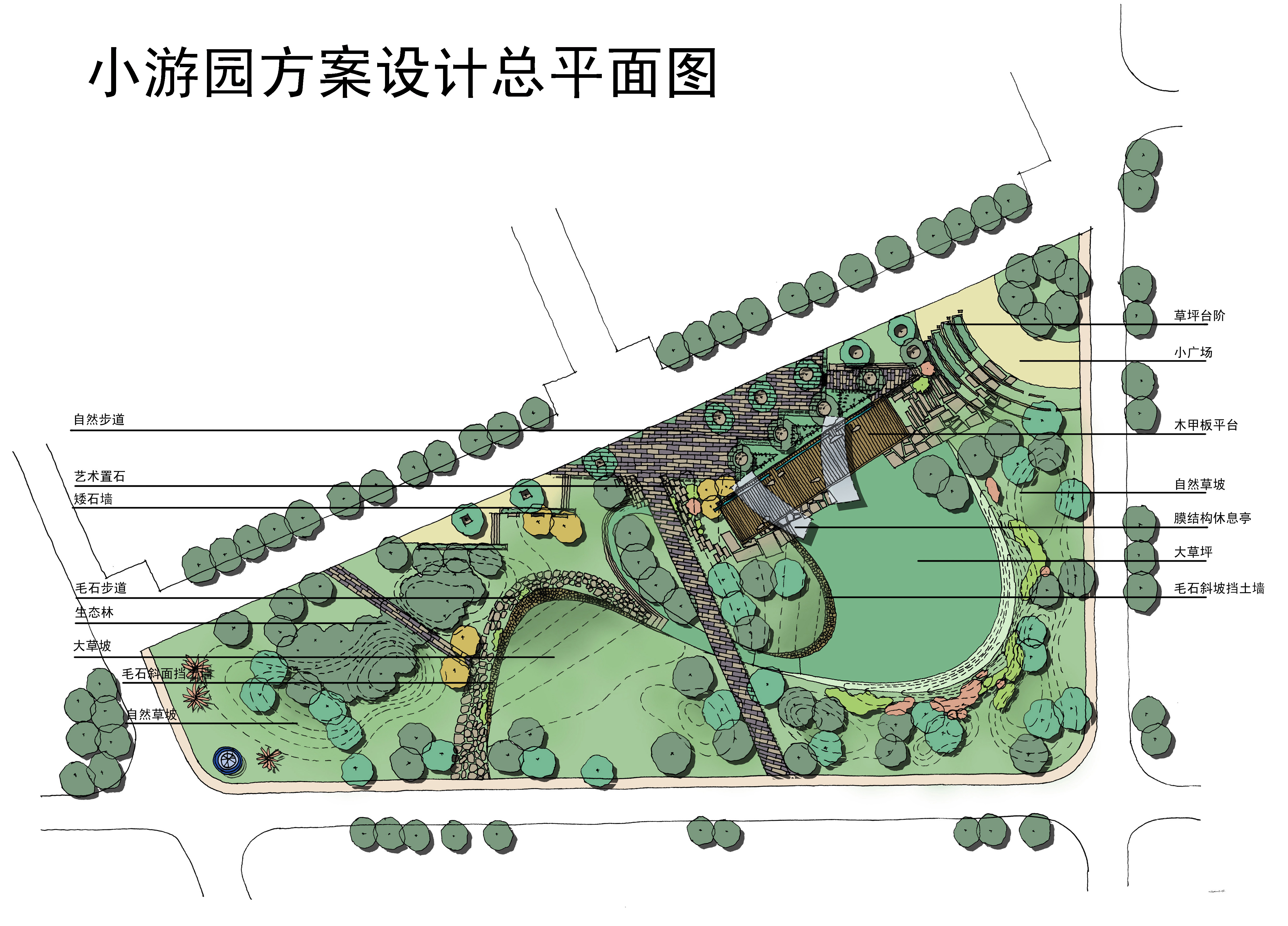 小游园方案设计总平面图