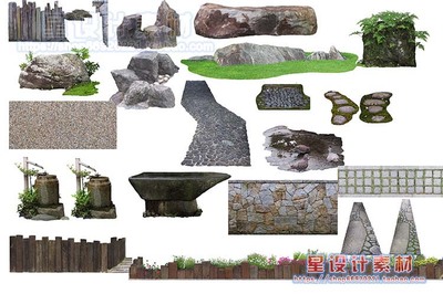 景观PSD素材 PSD效果图立面室外素材 PS后期树木花草PSD园林素材