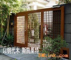 别墅装修庭院门园林景观设计庭院门 浙江斯凯莱特装饰型材