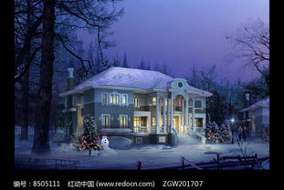 圣诞雪景园林设计 红动网效果图赏析